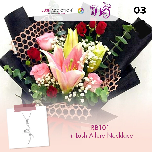 RB101 + Lush Addiction Necklace (By: Wistaria Florist from Sibu)