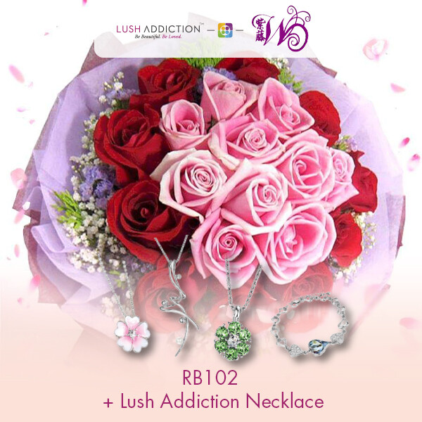 RB102 + Lush Addiction Necklace (By: Wistaria Florist from Sibu)