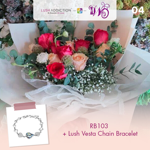 RB103 + Lush Addiction Necklace (By: Wistaria Florist from Sibu)
