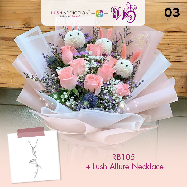 RB105 + Lush Addiction Necklace (By: Wistaria Florist from Sibu)