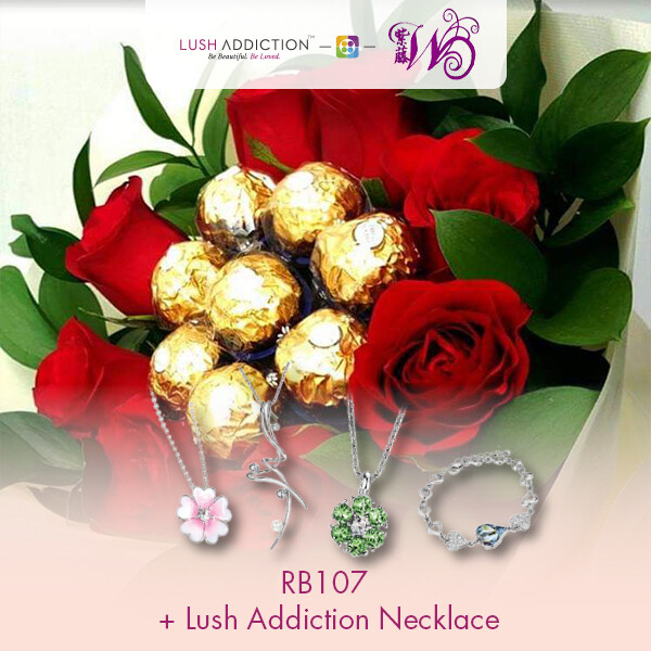 RB107 + Lush Addiction Necklace (By: Wistaria Florist from Sibu)