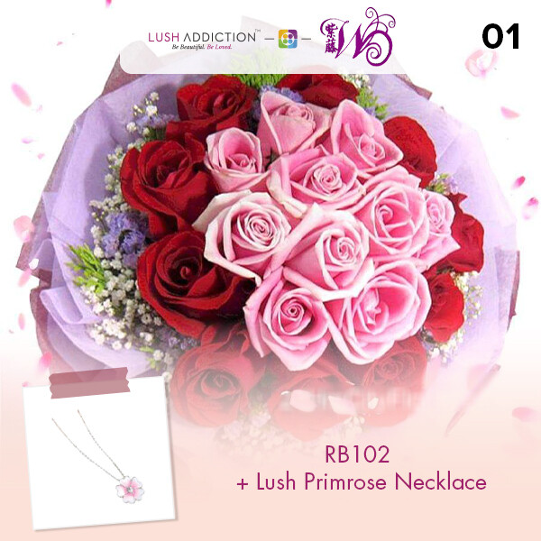 RB102 + Lush Addiction Necklace (By: Wistaria Florist from Sibu)
