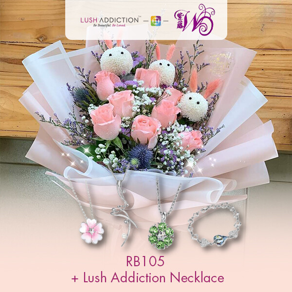 RB105 + Lush Addiction Necklace (By: Wistaria Florist from Sibu)