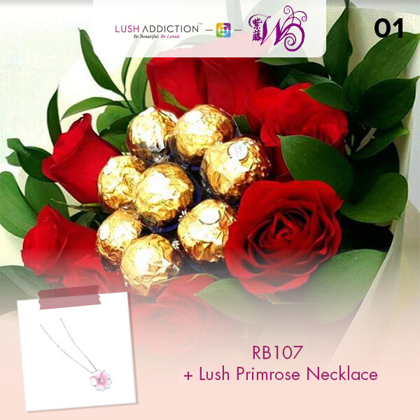 RB107 + Lush Addiction Necklace (By: Wistaria Florist from Sibu)