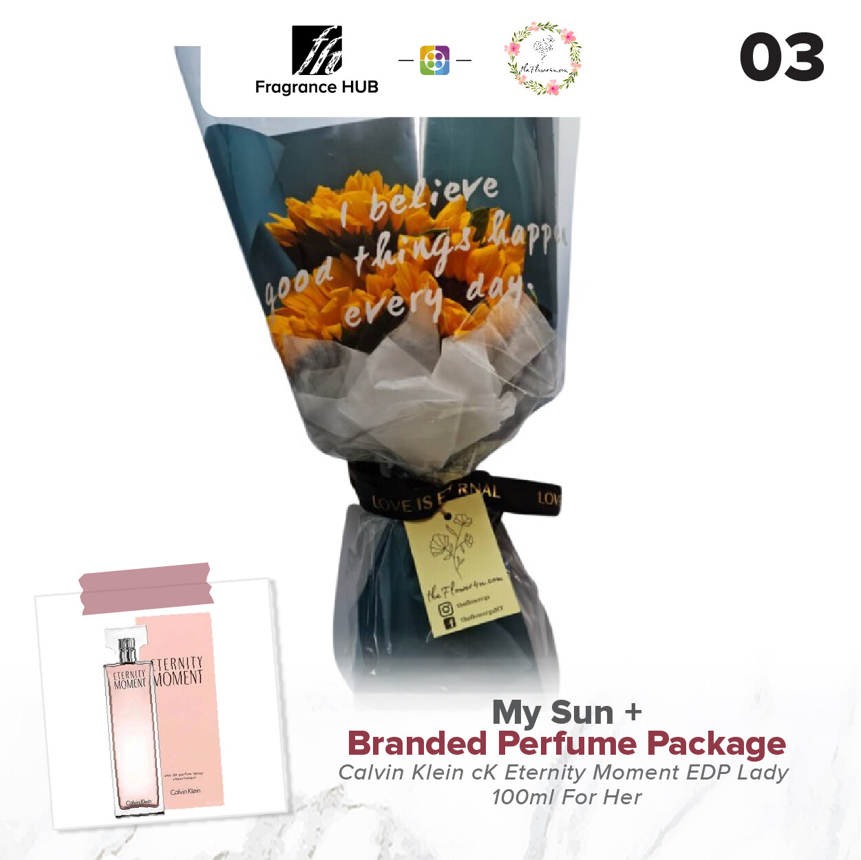 My Sun Bouquet + Fragrance Hub Branded Perfume (By: Flower 4 U from Petaling Jaya)