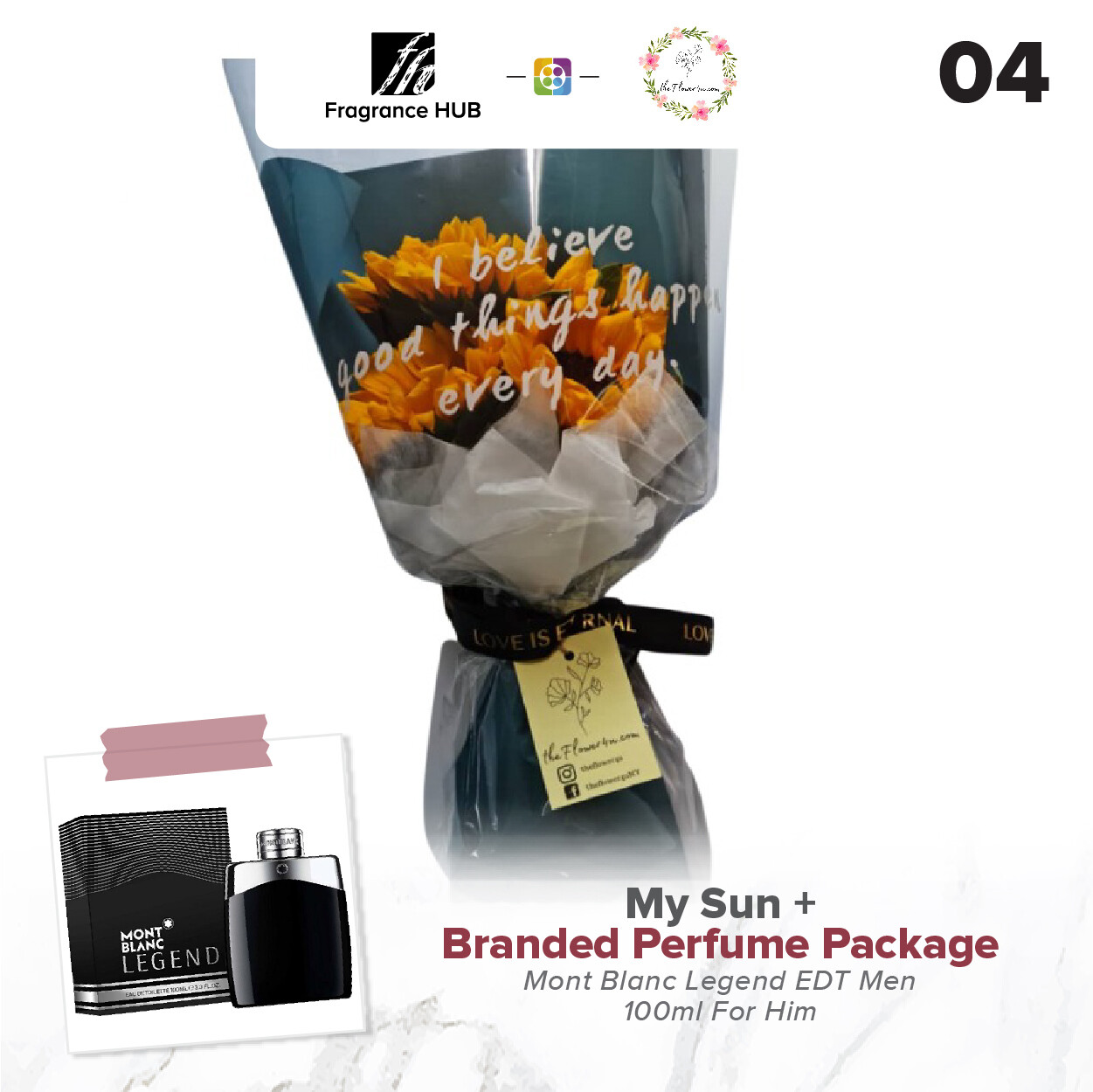 My Sun Bouquet + Fragrance Hub Branded Perfume (By: Flower 4 U from Petaling Jaya)