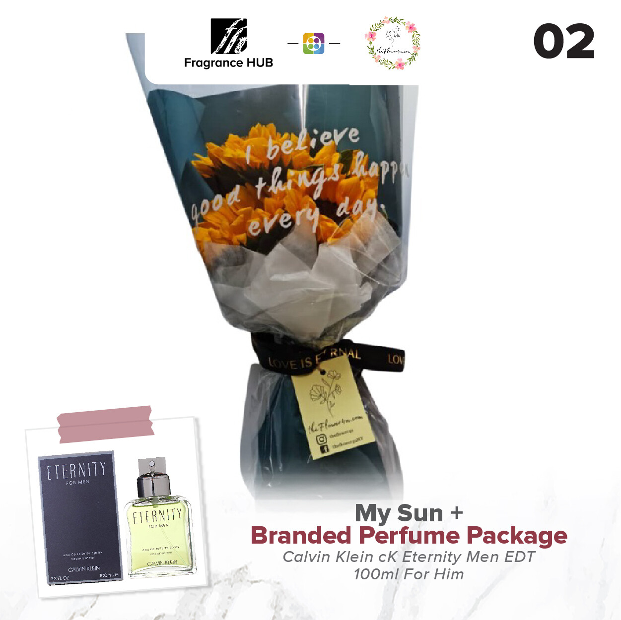 My Sun Bouquet + Fragrance Hub Branded Perfume (By: Flower 4 U from Petaling Jaya)