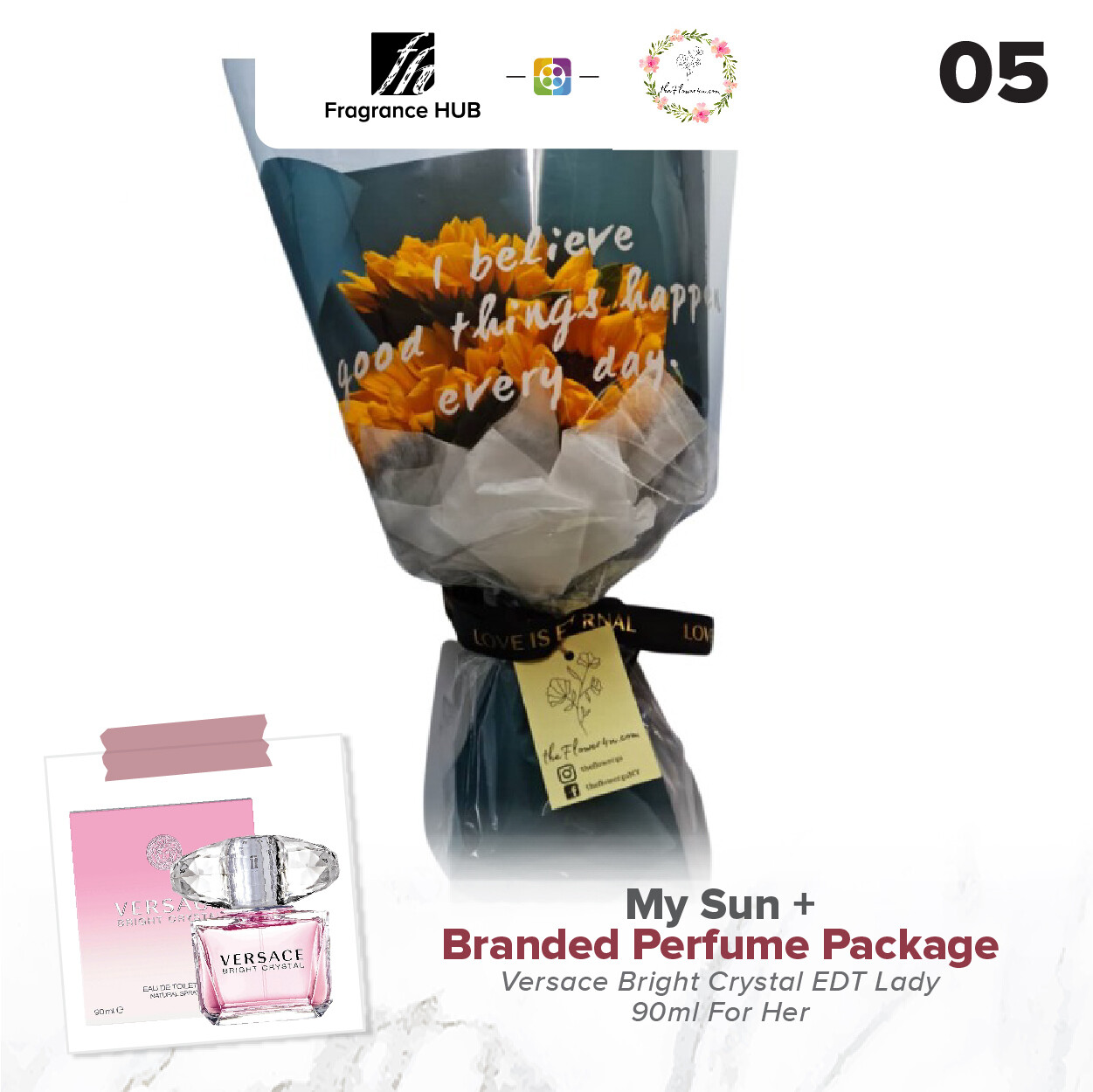My Sun Bouquet + Fragrance Hub Branded Perfume (By: Flower 4 U from Petaling Jaya)