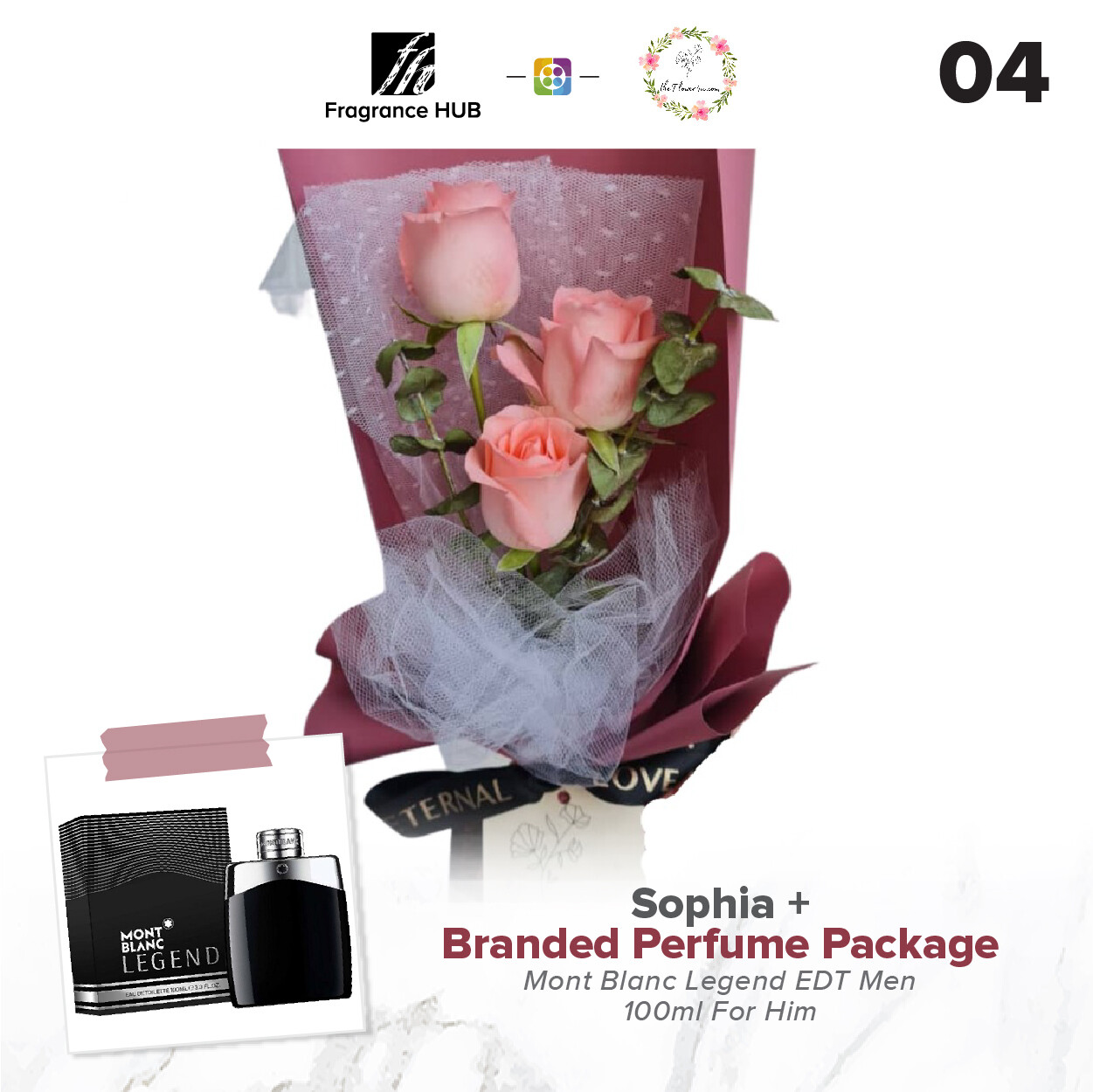 Sophia Bouquet + Fragrance Hub Branded Perfume (By: Flower 4 U from Petaling Jaya)