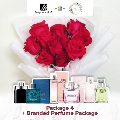 Package 4 + Fragrance Hub Branded Perfume (By: Twins Florist from Sri Petaling)