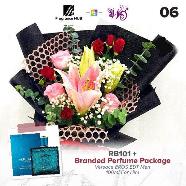 RB101 + Fragrance Hub Branded Perfume (By: Wistaria Florist from Sibu)
