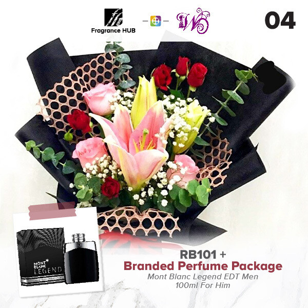 RB101 + Fragrance Hub Branded Perfume (By: Wistaria Florist from Sibu)
