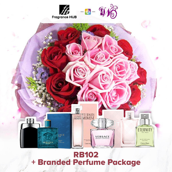 RB102 + Fragrance Hub Branded Perfume (By: Wistaria Florist from Sibu)