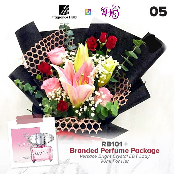RB101 + Fragrance Hub Branded Perfume (By: Wistaria Florist from Sibu)