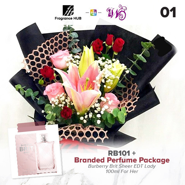 RB101 + Fragrance Hub Branded Perfume (By: Wistaria Florist from Sibu)
