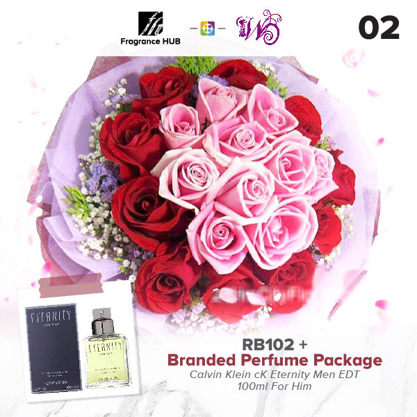 RB102 + Fragrance Hub Branded Perfume (By: Wistaria Florist from Sibu)
