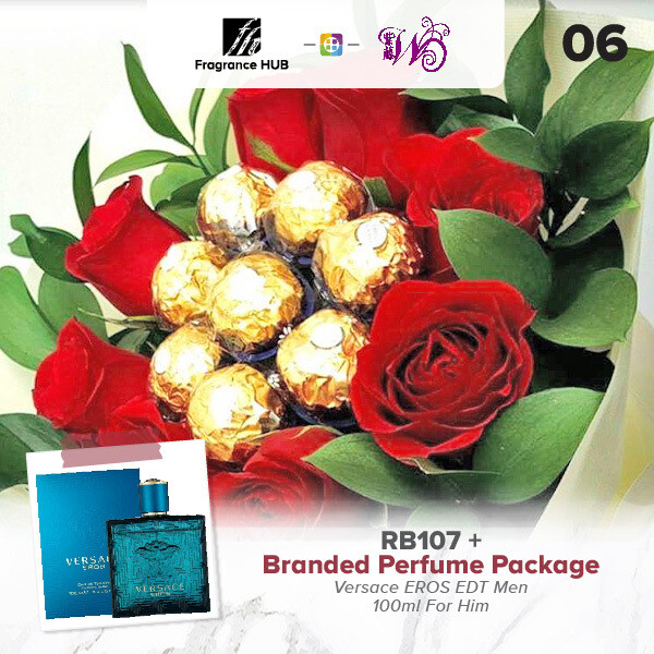 RB107 + Fragrance Hub Branded Perfume (By: Wistaria Florist from Sibu)