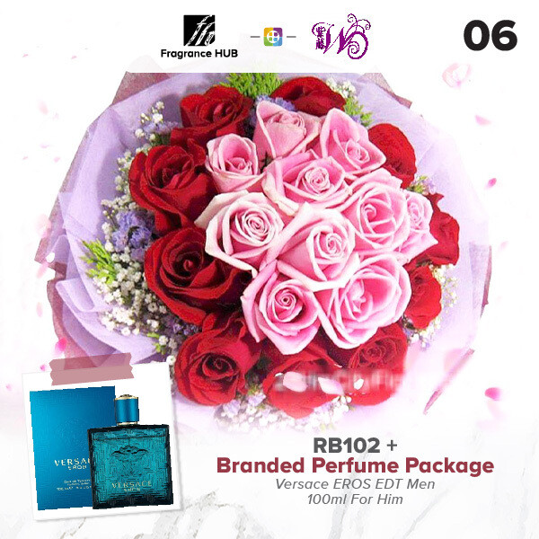 RB102 + Fragrance Hub Branded Perfume (By: Wistaria Florist from Sibu)