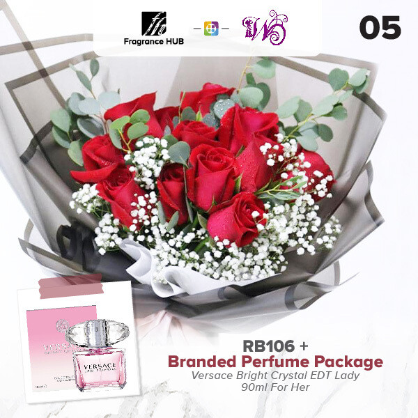 RB106 + Fragrance Hub Branded Perfume (By: Wistaria Florist from Sibu)