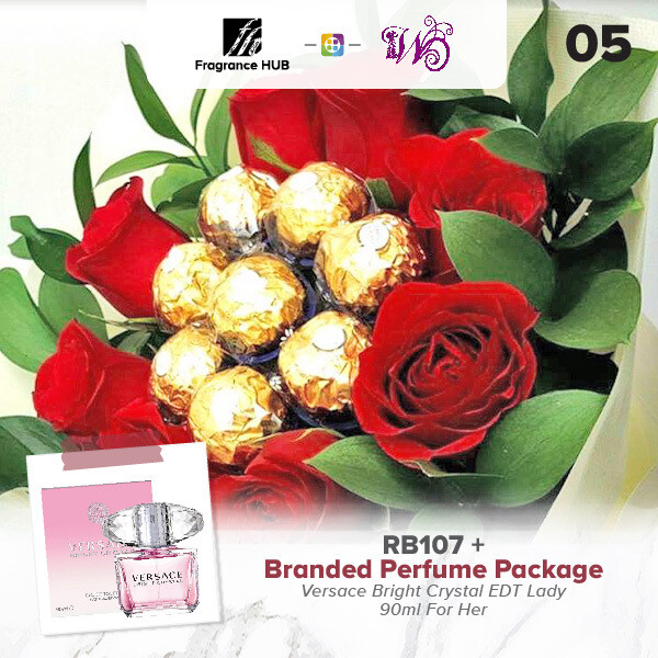 RB107 + Fragrance Hub Branded Perfume (By: Wistaria Florist from Sibu)