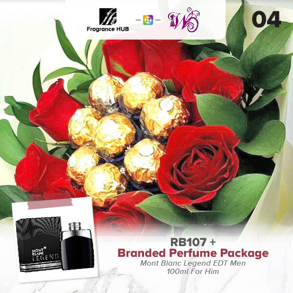 RB107 + Fragrance Hub Branded Perfume (By: Wistaria Florist from Sibu)