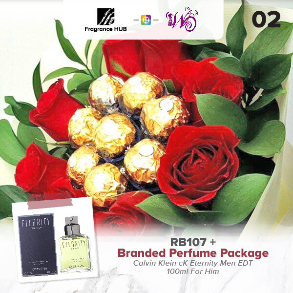 RB107 + Fragrance Hub Branded Perfume (By: Wistaria Florist from Sibu)