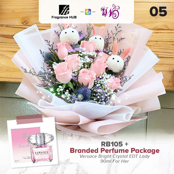 RB105 + Fragrance Hub Branded Perfume (By: Wistaria Florist from Sibu)