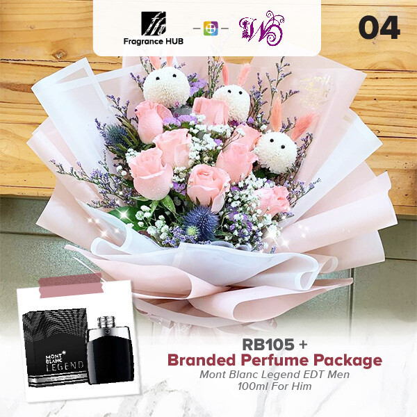 RB105 + Fragrance Hub Branded Perfume (By: Wistaria Florist from Sibu)