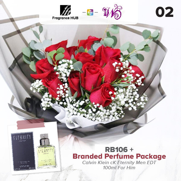 RB106 + Fragrance Hub Branded Perfume (By: Wistaria Florist from Sibu)