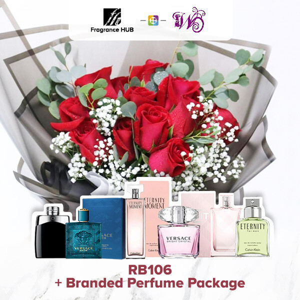 RB106 + Fragrance Hub Branded Perfume (By: Wistaria Florist from Sibu)