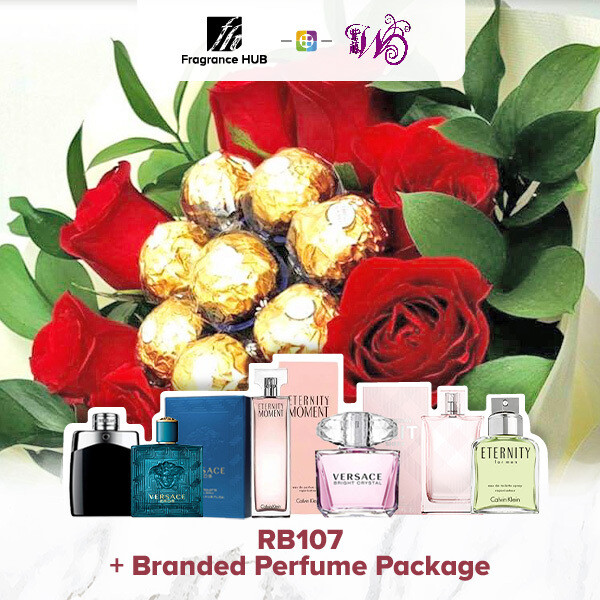 RB107 + Fragrance Hub Branded Perfume (By: Wistaria Florist from Sibu)