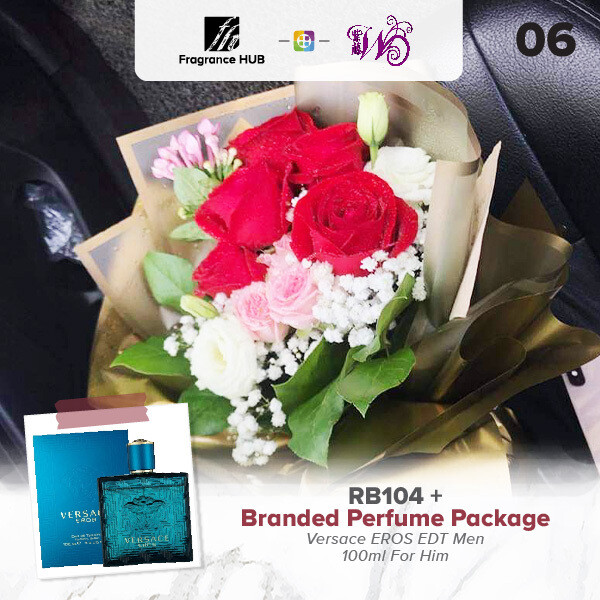 RB104 + Fragrance Hub Branded Perfume (By: Wistaria Florist from Sibu)
