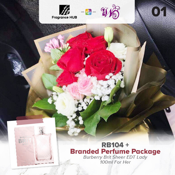 RB104 + Fragrance Hub Branded Perfume (By: Wistaria Florist from Sibu)