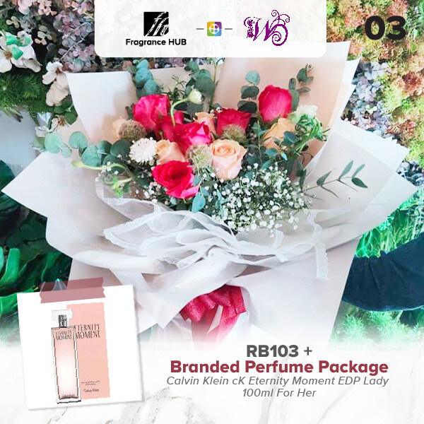 RB103 + Fragrance Hub Branded Perfume (By: Wistaria Florist from Sibu)