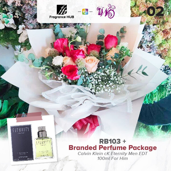 RB103 + Fragrance Hub Branded Perfume (By: Wistaria Florist from Sibu)