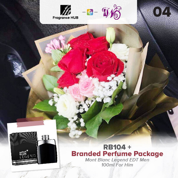 RB104 + Fragrance Hub Branded Perfume (By: Wistaria Florist from Sibu)