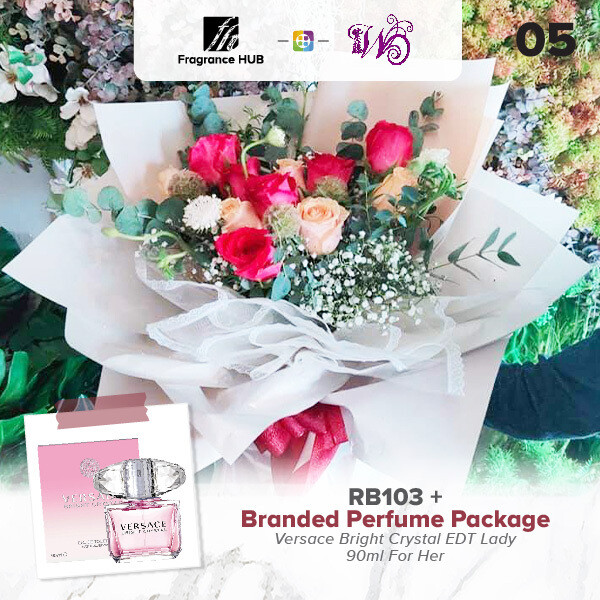 RB103 + Fragrance Hub Branded Perfume (By: Wistaria Florist from Sibu)