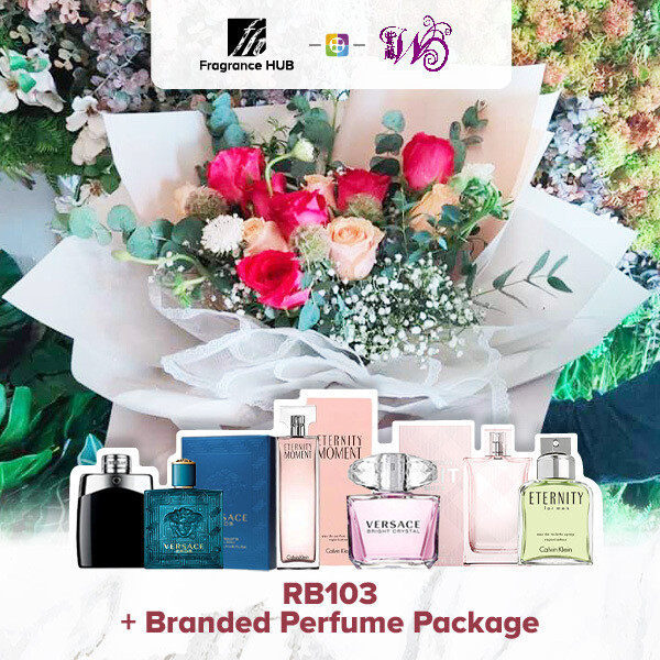 RB103 + Fragrance Hub Branded Perfume (By: Wistaria Florist from Sibu)