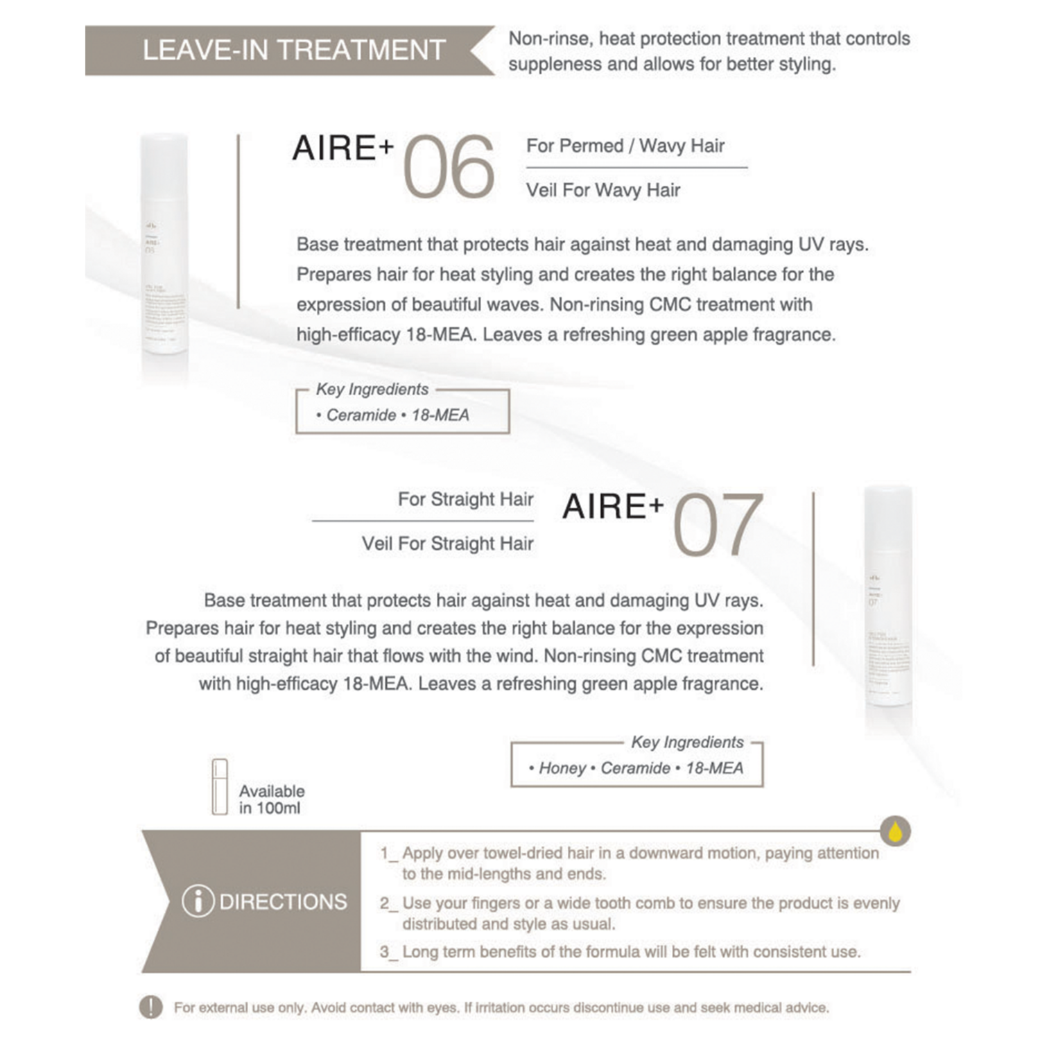 Mucota Prime Aire+07 Leave-In Treatment 100ml (By: Faculty of Hair)