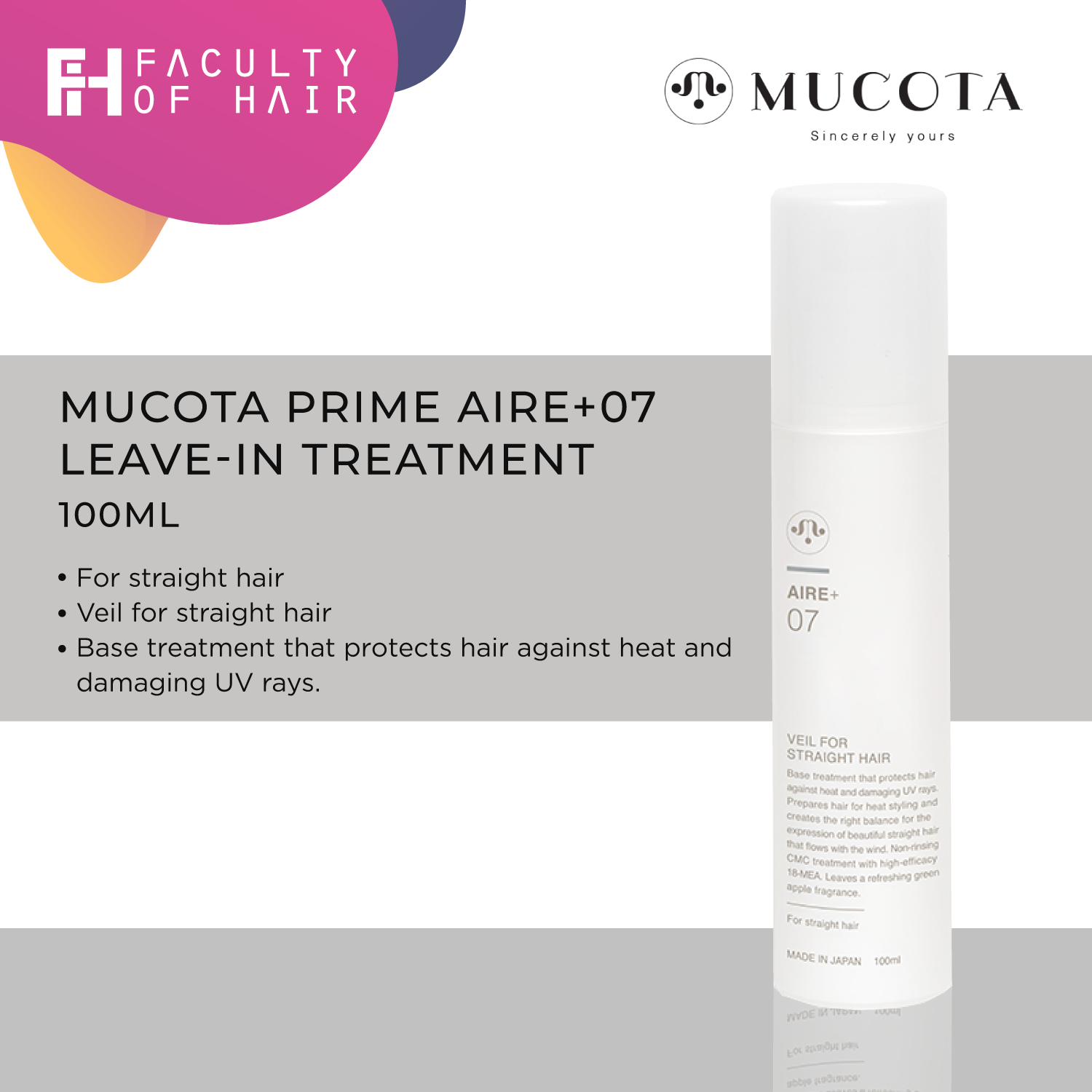 Mucota Prime Aire+07 Leave-In Treatment 100ml (By: Faculty of Hair)