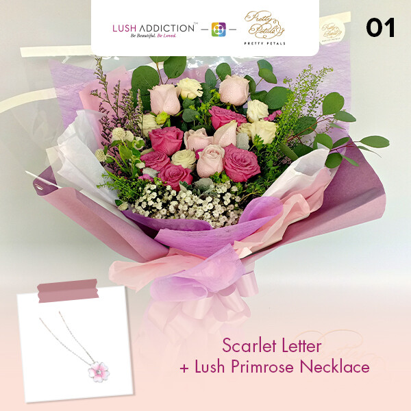 Scarlet Letter + Lush Addiction Necklace (By: Pretty Petals from Kuching)