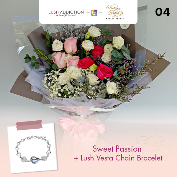 Sweet Passion + Lush Addiction Necklace (By: Pretty Petals from Kuching)