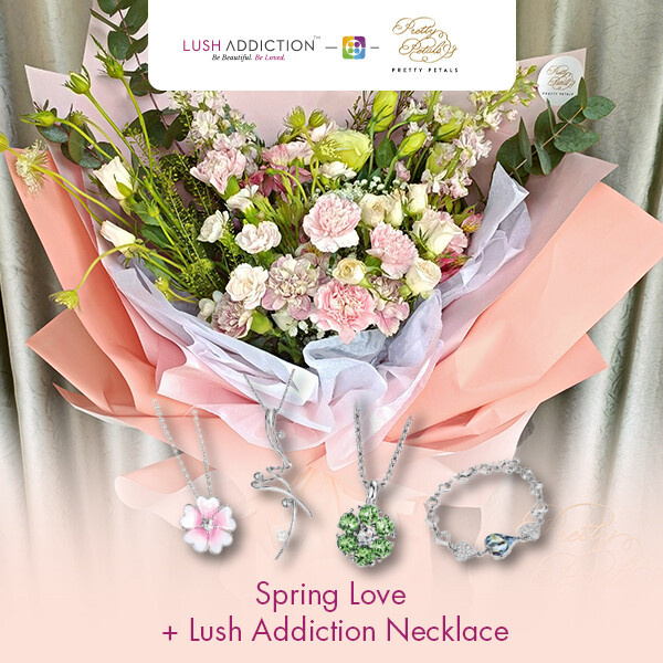 Spring Love + Lush Addiction Necklace (By: Pretty Petals from Kuching)