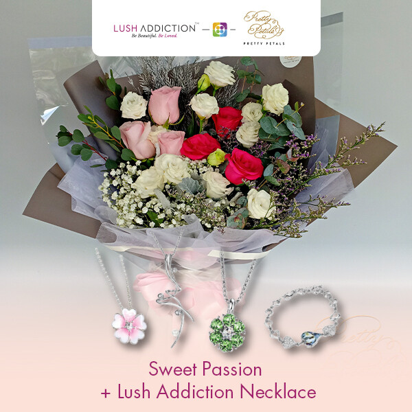 Sweet Passion + Lush Addiction Necklace (By: Pretty Petals from Kuching)
