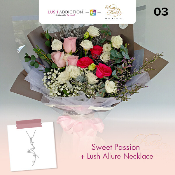 Sweet Passion + Lush Addiction Necklace (By: Pretty Petals from Kuching)