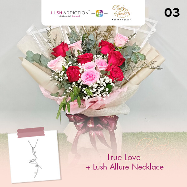 True Love + Lush Addiction Necklace (By: Pretty Petals from Kuching)