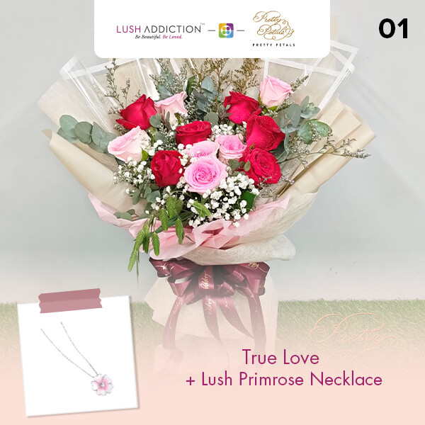 True Love + Lush Addiction Necklace (By: Pretty Petals from Kuching)