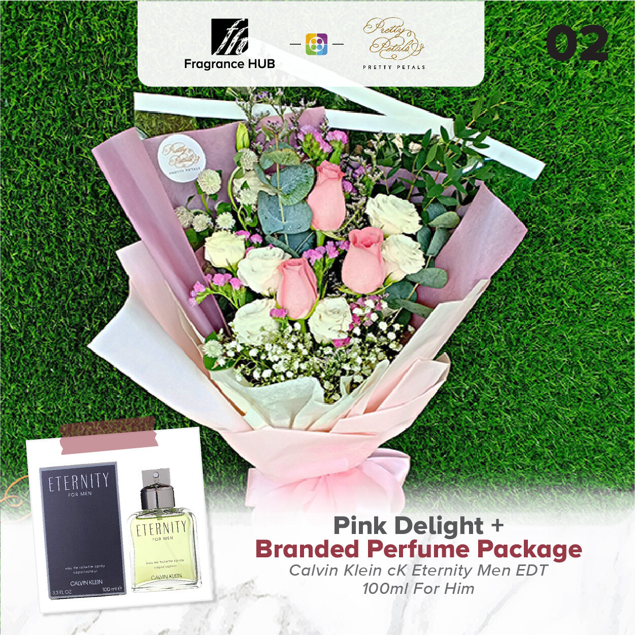 Pink Delight + Fragrance Hub Branded Perfume (By: Pretty Petals from Kuching)