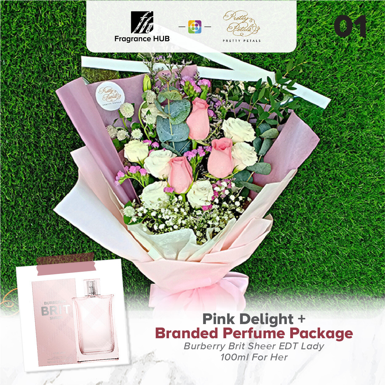 Pink Delight + Fragrance Hub Branded Perfume (By: Pretty Petals from Kuching)