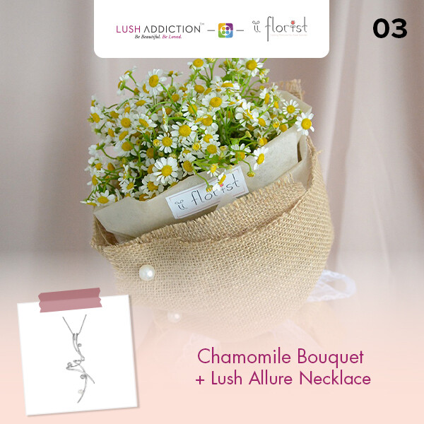 Chamomile Bouquet + Lush Addiction Necklace (By: iiFlorist from Cheras)